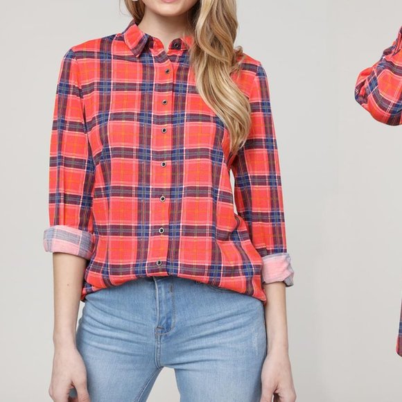 Plaid Button-Down Shirt - Picture 1 of 3